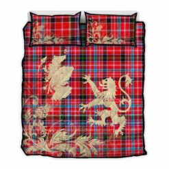 Scotland Lion Thistle Map Quillt Bed Set