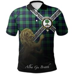Abercrombie Polo Shirts Tartan Crest Celtic Scotland Lion