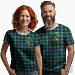 Abercrombie Scottish Tartan T-shirt with Crest – Authentic Clan Apparel