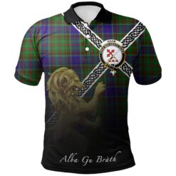 Adam Polo Shirts Tartan Crest Celtic Scotland Lion