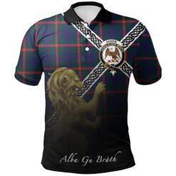 Agnew Modern Polo Shirts Tartan Crest Celtic Scotland Lion