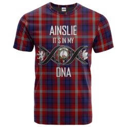 Ainslie 01 Clan DNA In Me Tartan Crest T-Shirt