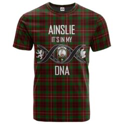Ainslie 02 Clan DNA In Me Tartan Crest T-Shirt