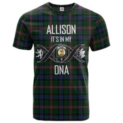 Allison (MacBean and Bishop) Clan DNA In Me Tartan Crest T-Shirt