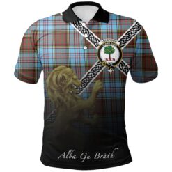 Anderson Ancient Polo Shirts Tartan Crest Celtic Scotland Lion