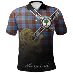 Anderson Modern Polo Shirts Tartan Crest Celtic Scotland Lion