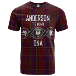 Anderson of Kinnedear Red Clan DNA In Me Tartan Crest T-Shirt