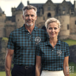 Angus Ancient Clan Tartan Polo with Crest - Authentic Scottish Apparel