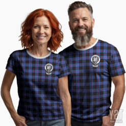 Angus Modern Scottish Tartan T-shirt with Crest – Authentic Clan Apparel