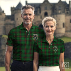 Anstruther Clan Tartan Polo with Crest - Authentic Scottish Apparel