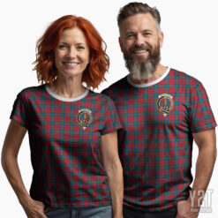 Auchinleck Scottish Tartan T-shirt with Crest – Authentic Clan Apparel