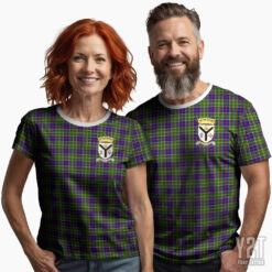 Ayrshire District Scottish Tartan T-shirt with Crest – Authentic Clan Apparel