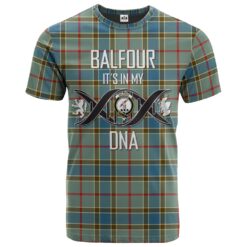 Balfour Blue Clan DNA In Me Tartan Crest T-Shirt
