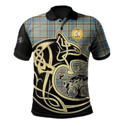 Balfour Blue Clan Polo Shirt Viking Wolf