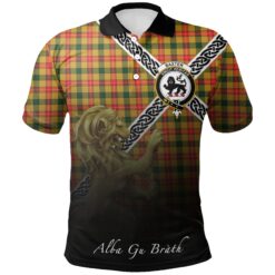 Baxter Polo Shirts Tartan Crest Celtic Scotland Lion