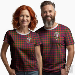 Belshes Scottish Tartan T-shirt with Crest – Authentic Clan Apparel