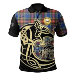 Bethune Clan Polo Shirt Viking Wolf