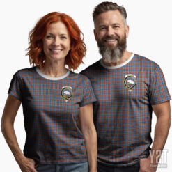 Bethune Scottish Tartan T-shirt with Crest – Authentic Clan Apparel