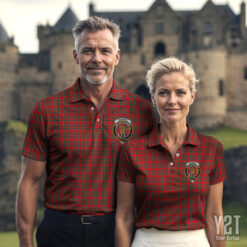 Binning (of Wallifoord) Clan Tartan Polo with Crest - Authentic Scottish Apparel