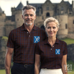 Bishop Clan Tartan Polo with Crest - Authentic Scottish Apparel