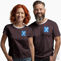 Bishop Scottish Tartan T-shirt with Crest – Authentic Clan Apparel