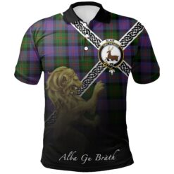 Blair Modern Polo Shirts Tartan Crest Celtic Scotland Lion