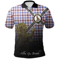 Boswell Modern Polo Shirts Tartan Crest Celtic Scotland Lion