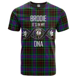 Brodie Hunting Modern Clan DNA In Me Tartan Crest T-Shirt