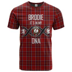 Brodie W _ A Clan DNA In Me Tartan Crest T-Shirt
