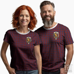 Broun Scottish Tartan T-shirt with Crest – Authentic Clan Apparel