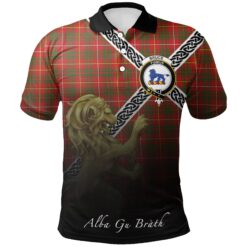 Bruce Modern Polo Shirts Tartan Crest Celtic Scotland Lion