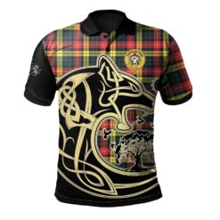 Buchanan Modern Clan Polo Shirt Viking Wolf