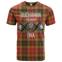 Buchanan Old Set Weathered Clan DNA In Me Tartan Crest T-Shirt
