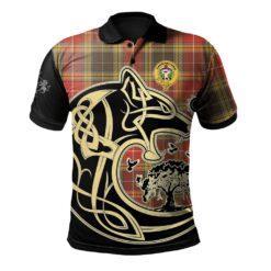Buchanan Old Set Weathered Clan Polo Shirt Viking Wolf