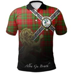 Burnett Ancient Polo Shirts Tartan Crest Celtic Scotland Lion