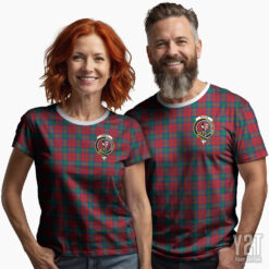 Byres Scottish Tartan T-shirt with Crest – Authentic Clan Apparel