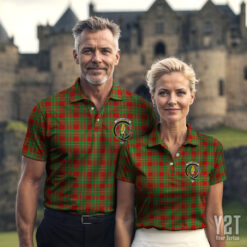 Callander Clan Tartan Polo with Crest - Authentic Scottish Apparel