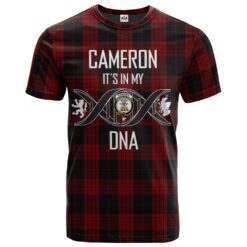 Cameron Black and Red Clan DNA In Me Tartan Crest T-Shirt