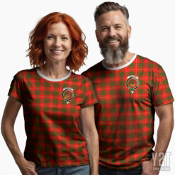 Cameron Modern Scottish Tartan T-shirt with Crest – Authentic Clan Apparel