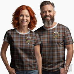 Cameron of Erracht Weathered Scottish Tartan T-shirt with Crest – Authentic Clan Apparel