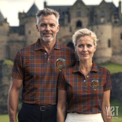 Cameron of Lochiel Ancient Clan Tartan Polo with Crest - Authentic Scottish Apparel