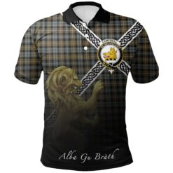 Campbell Argyll Weathered Polo Shirts Tartan Crest Celtic Scotland Lion