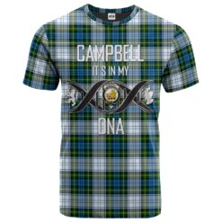 Campbell Dress 01 Clan DNA In Me Tartan Crest T-Shirt