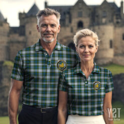 Campbell Dress Clan Tartan Polo with Crest - Authentic Scottish Apparel