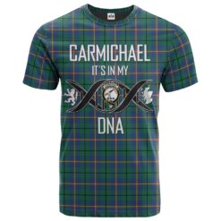 Carmichael Ancient Clan DNA In Me Tartan Crest T-Shirt