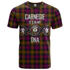 Carnegie Modern Clan DNA In Me Tartan Crest T-Shirt