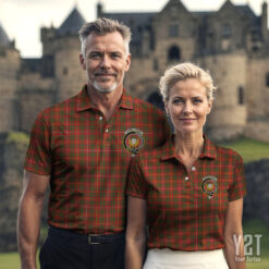 Carruthers Clan Tartan Polo with Crest - Authentic Scottish Apparel