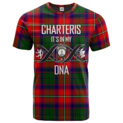 Charteris Clan DNA In Me Tartan Crest T-Shirt