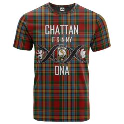 Chattan (brown stripe) Clan DNA In Me Tartan Crest T-Shirt