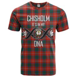 Chisholm Ancient Clan DNA In Me Tartan Crest T-Shirt